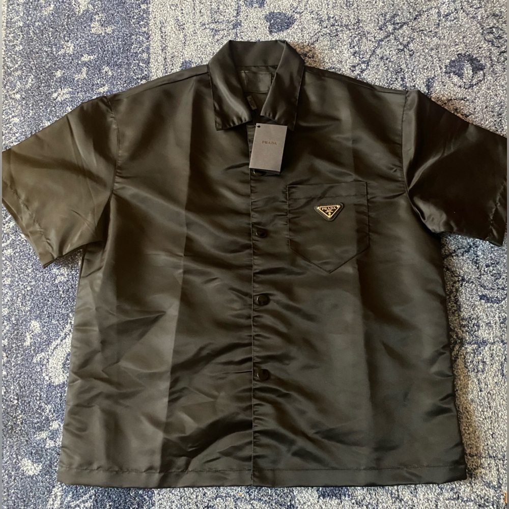 Prada Men's Sleek Black Button-Down Shirt